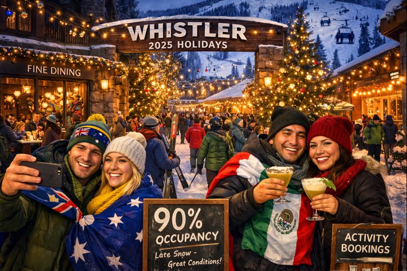 Australian and Mexican visitors return in force  - Whistler saw a consistent return of holiday visitors over the 2025 festive period, with hotel occupancy, fine-dining reservations and activity bookings all performing well despite a sluggish start to the ski season. Still, local restaurateurs noted softer-than-expected December numbers and a growing list of economic pressures shaping visitor habits. “We probably averaged about 90-per-cent occupancy over the holidays, which is consistent with historical performance,” Tourism Whistler president and CEO Barrett Fisher told Pique. While early December bookings were weaker—likely due to late snowfall—“Mother Nature really delivered” just before Christmas, Fisher added. “We got a lot of very positive feedback from our guests about the visitor experience.”